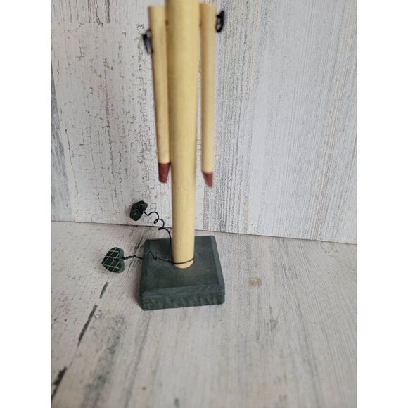 Unique wooden snowman pencil figure heart home decor Xmas - Picture 5 of 7